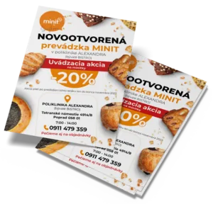 Dva farebné reklamné letáky
